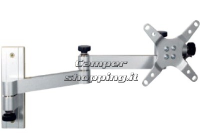 CamperShopping.it Porta tv a parete in alluminio 3 snodi per schermi da 13 a 30 pollici Supporti a parete TV
