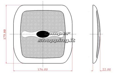 CamperShopping.it Plafoniera quadrata 96 led giorno e 6 led notte con interruttore 3 posizioni Per interno a led