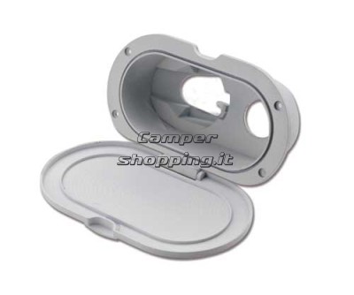 TREM Contenitore ovale bianco per doccia e miscelatore Contenitori